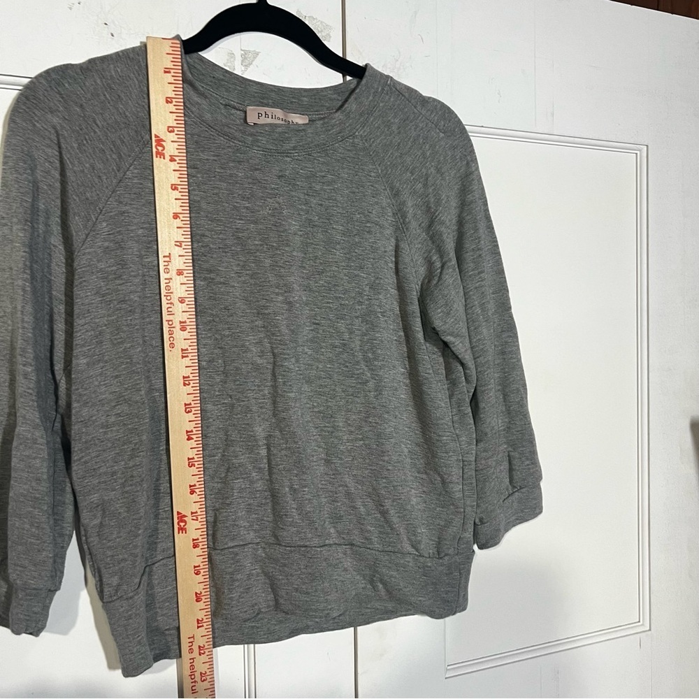 Philosophy Crewneck Sweatshirt Modal Gray Size Small Loungewear Comfy Cozy - Picture 3 of 6